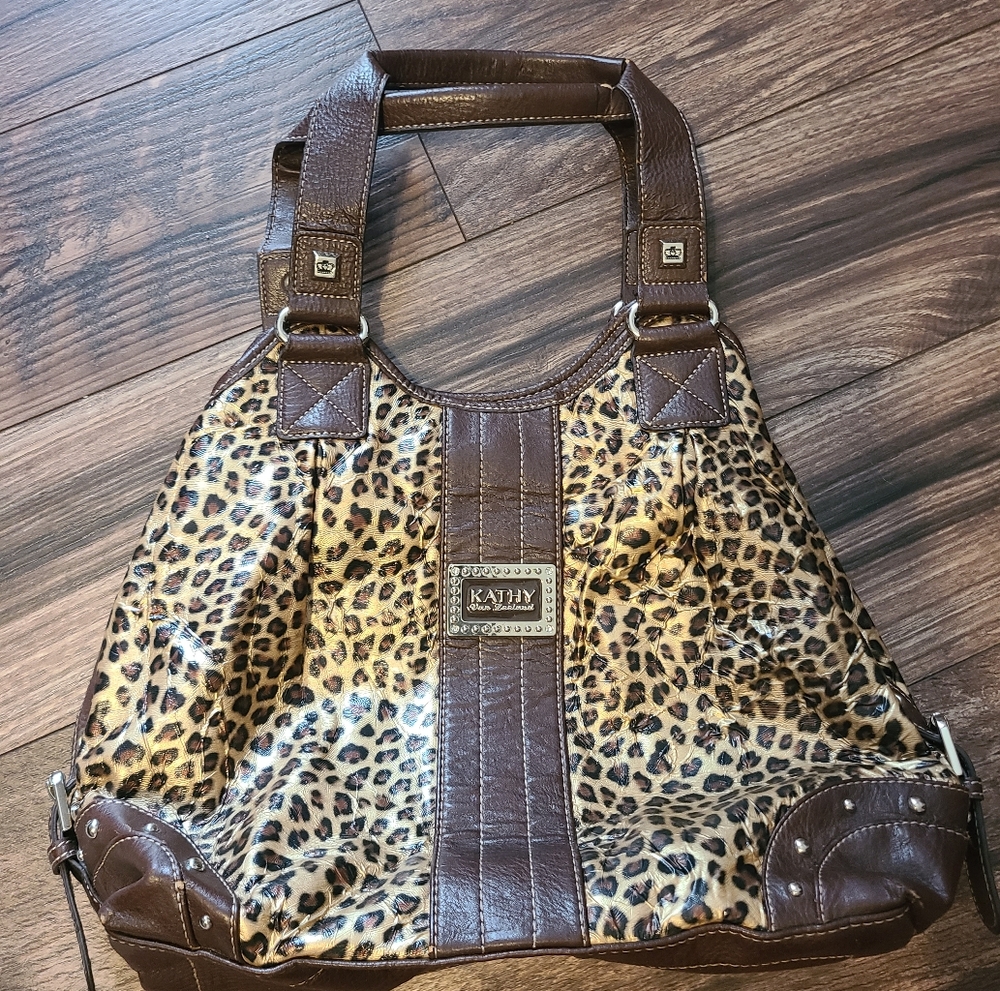Kathy Van Zeeland Leopard Print Shoulder Bag